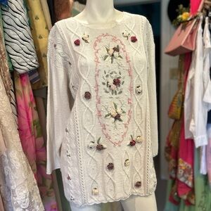 Vintage Rosebud Knit Sweaters